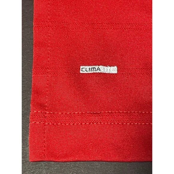 Adidas Climalite polo button up shirt mens XL short sleeve red - Picture 6 of 8